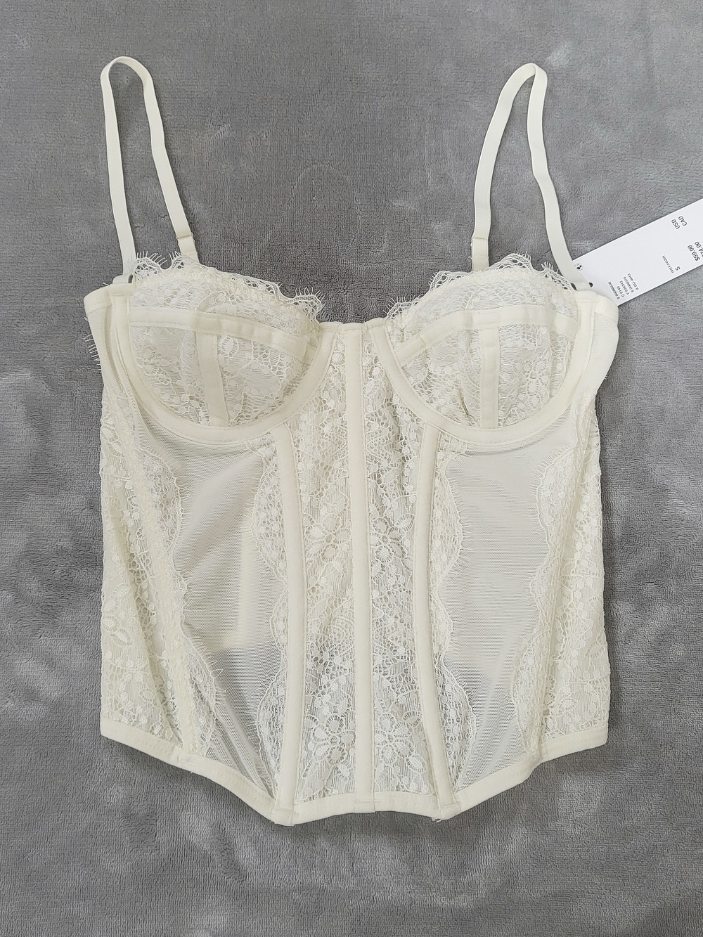 Modern Love Cream Lace Bustier Corset Top